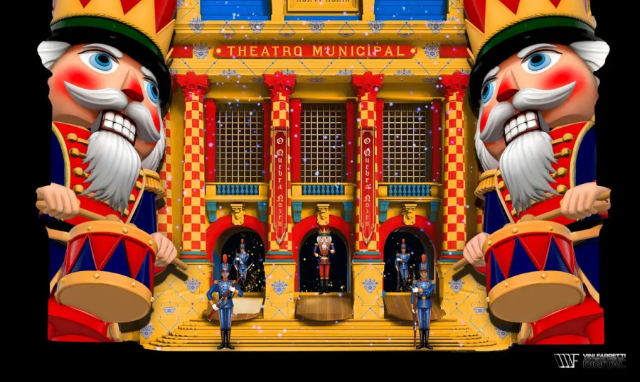 Fachada do Theatro Municipal do Rio vai mostrar O Quebras Nozes